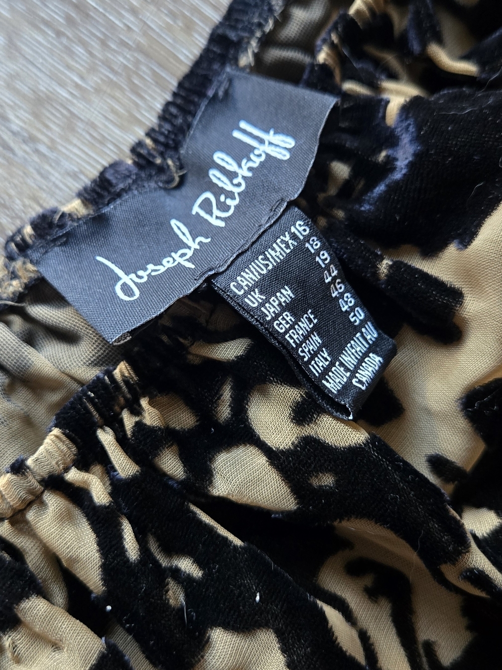 Joseph Ribkoff Burnout Velvet Devoré Boho Peasant Blouse- Size 16 - Picture 3 of 7